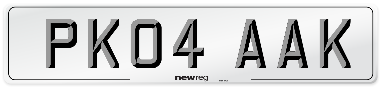 PK04 AAK Number Plate from New Reg